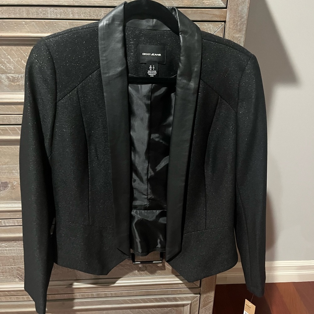 DKNY jeans sparkly leather trimmed blazer new with tags